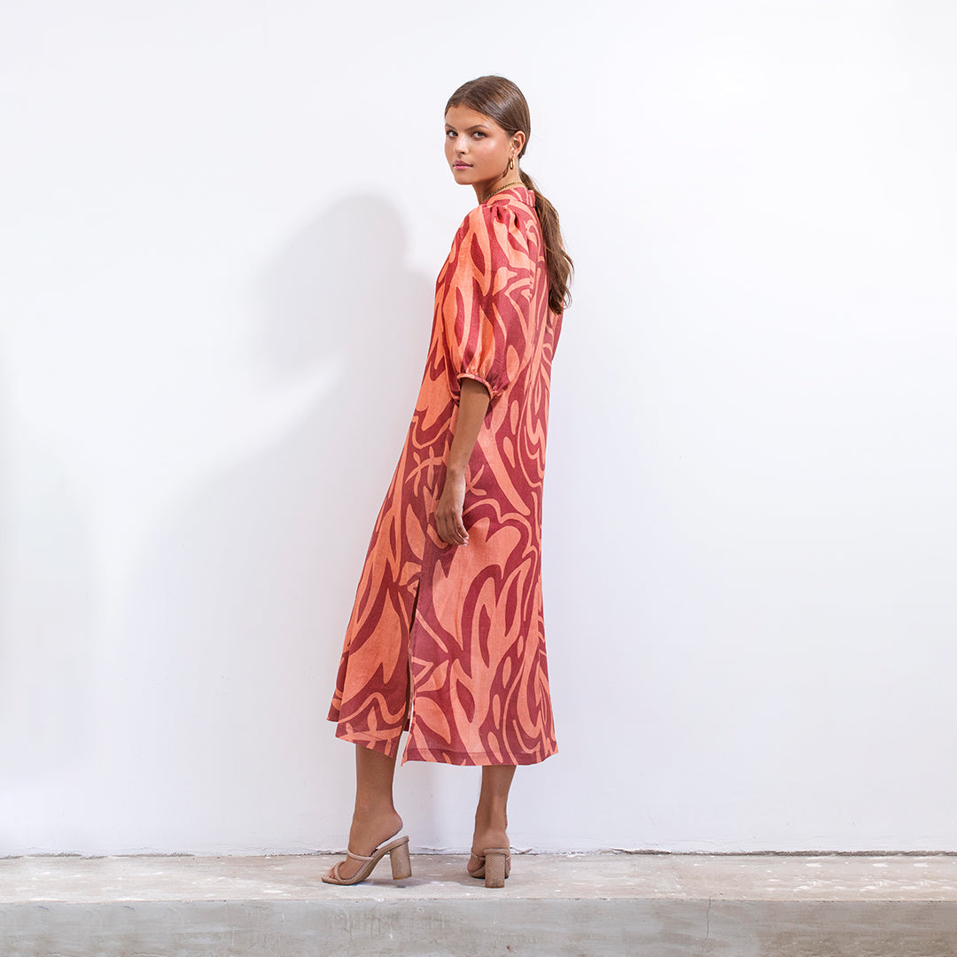 Vestido Gema Wembe Bordo