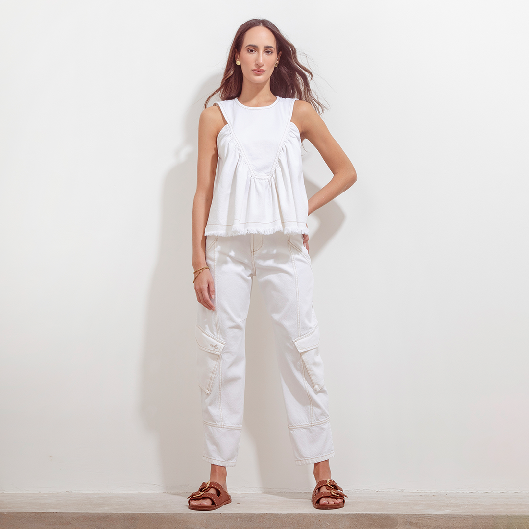 Mar Blouse Natural Denim