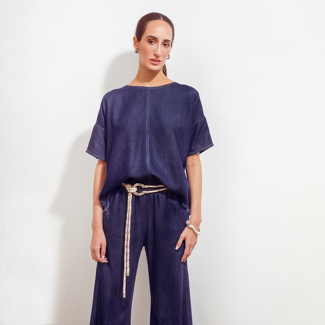 Verona Blouse Blue Denim