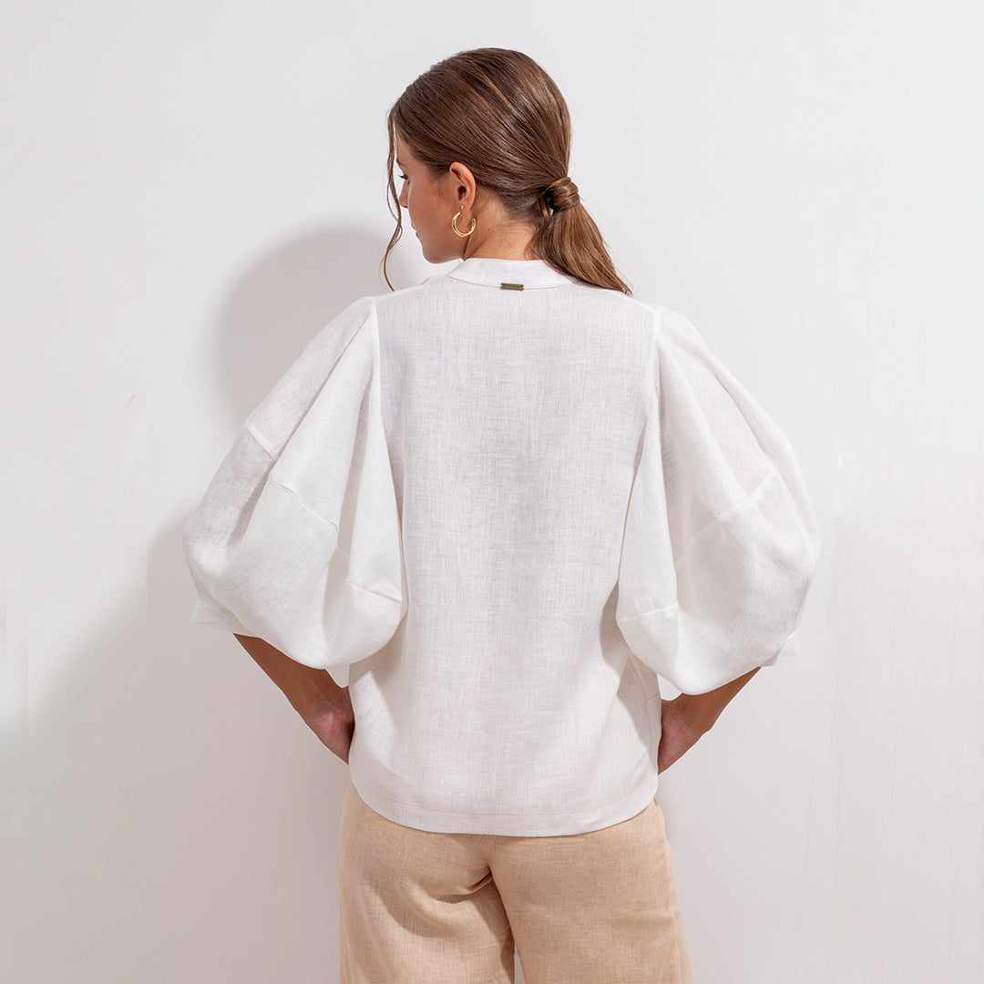 Gerald Shirt Natural And Beige Linen