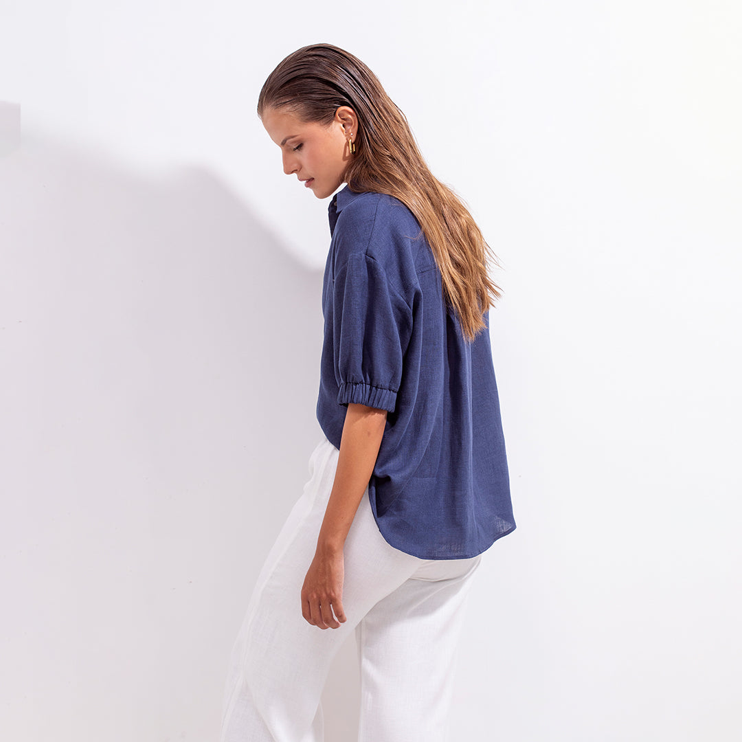 Mar Shirt Blue Linen