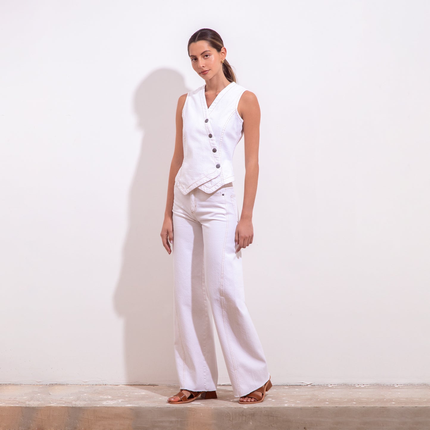 Wide Leg Natural Denim