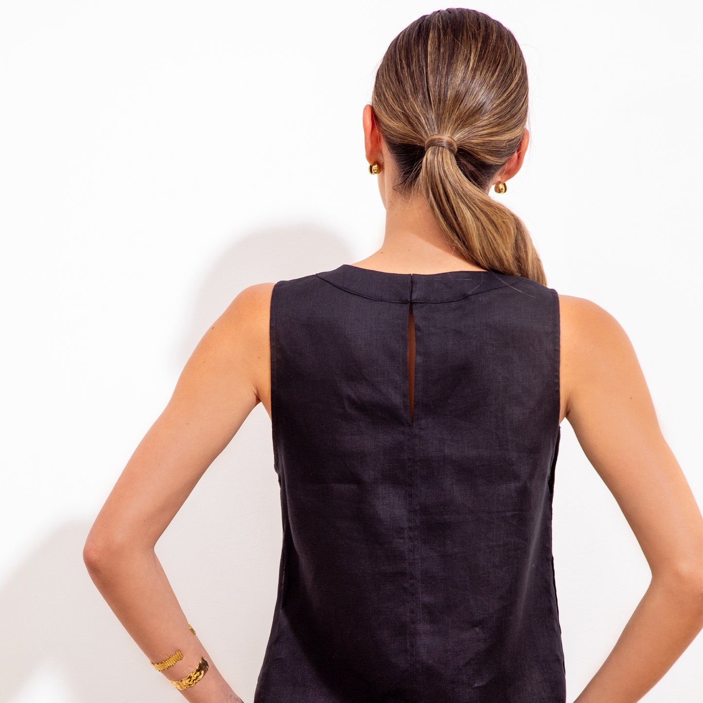 Sofia Blouse Black Linen