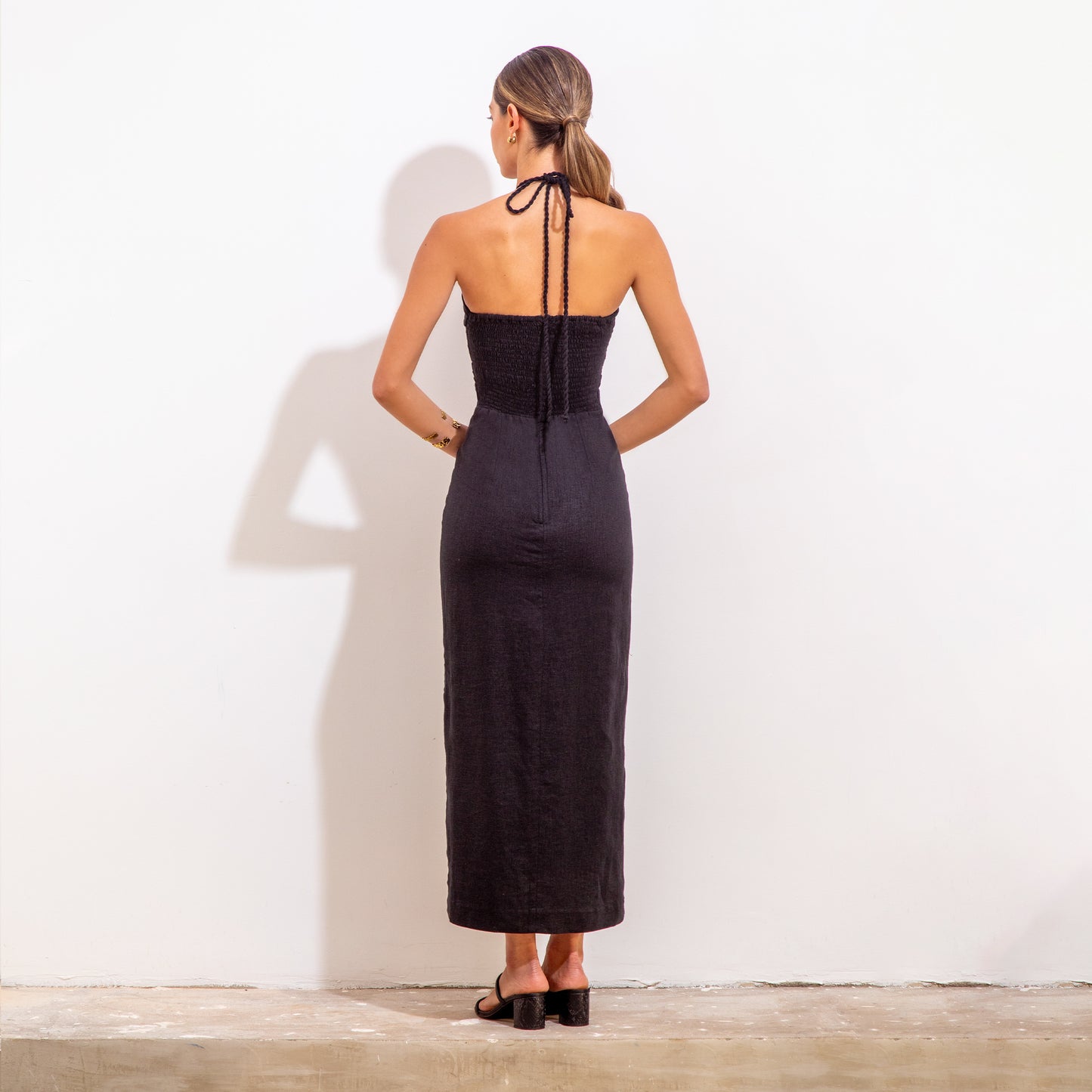 Diana Dress Black Linen