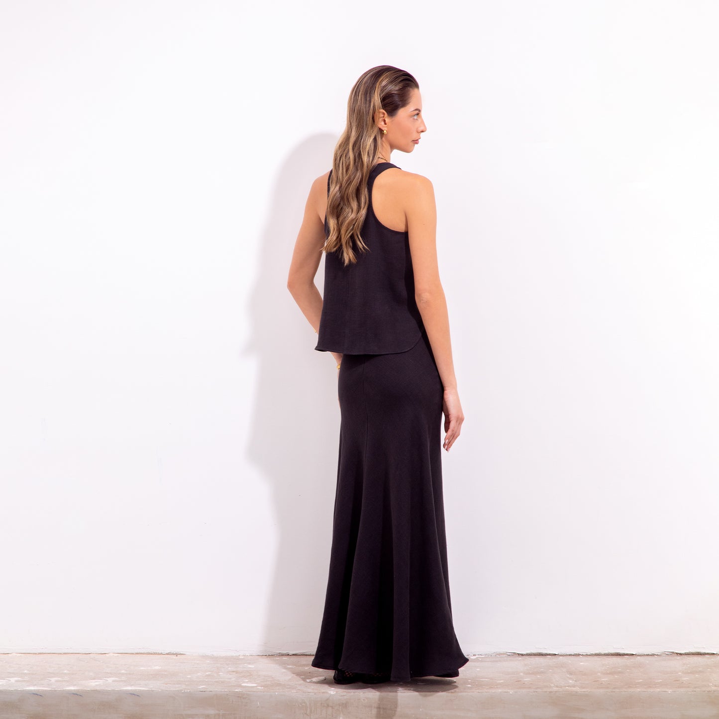 Carmen Skirt Black Linen
