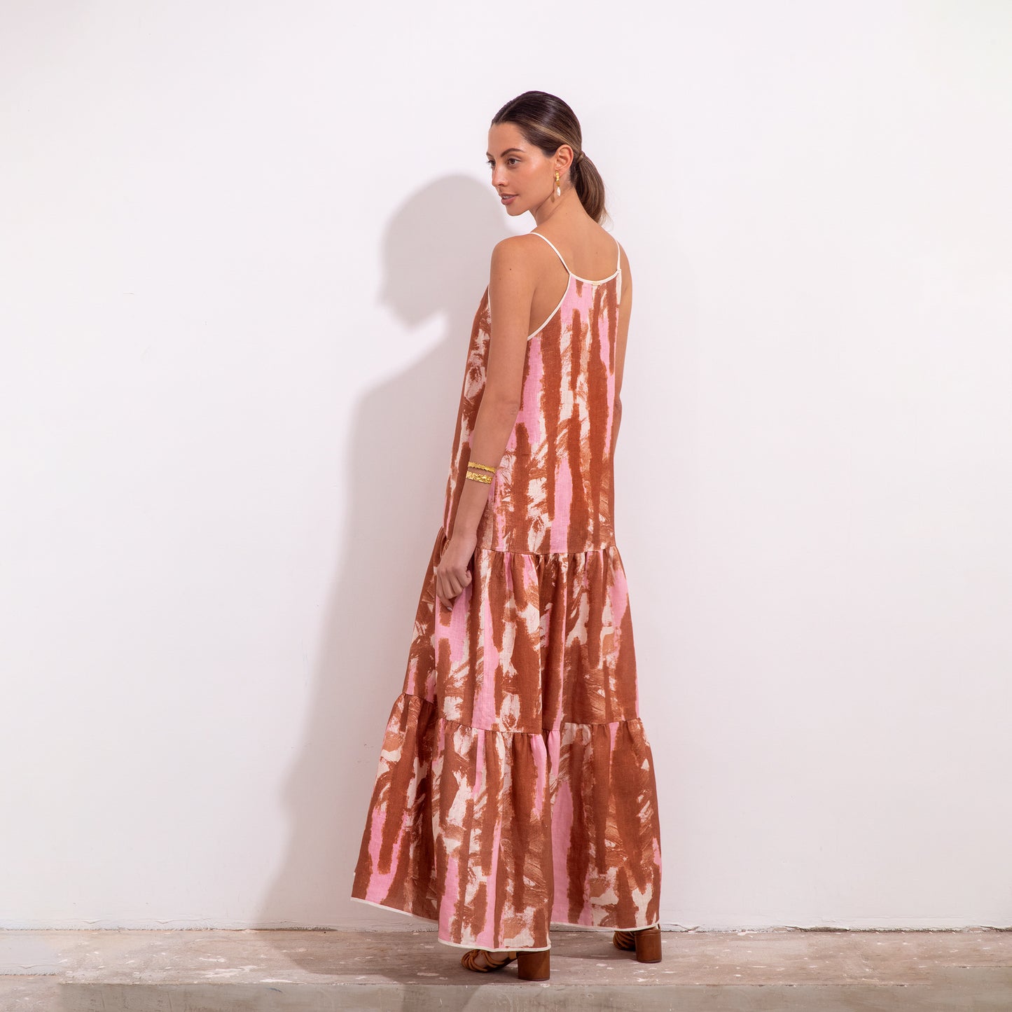 Renata Dress Rose Batik Linen