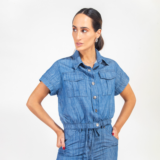 Camisa Isa Denim Azul