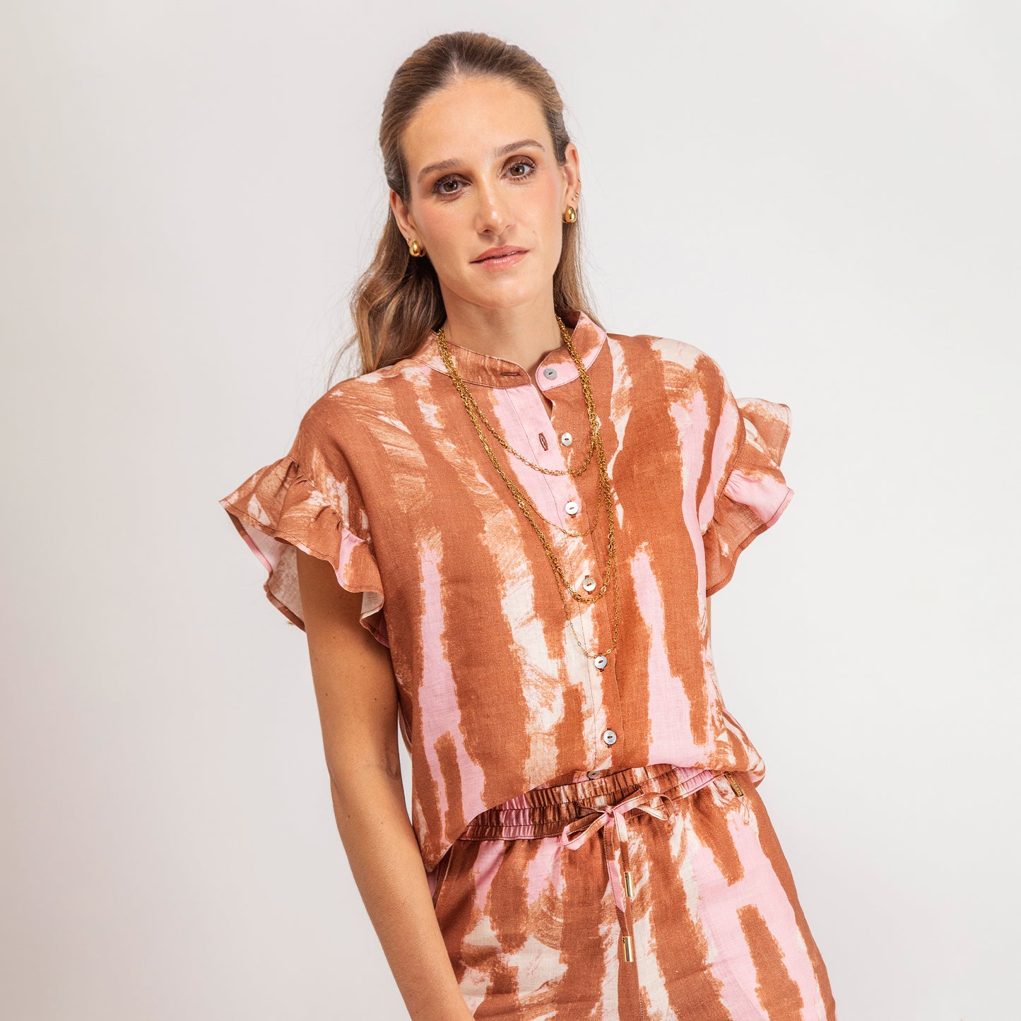 Leticia shirt Rose Batik Linen