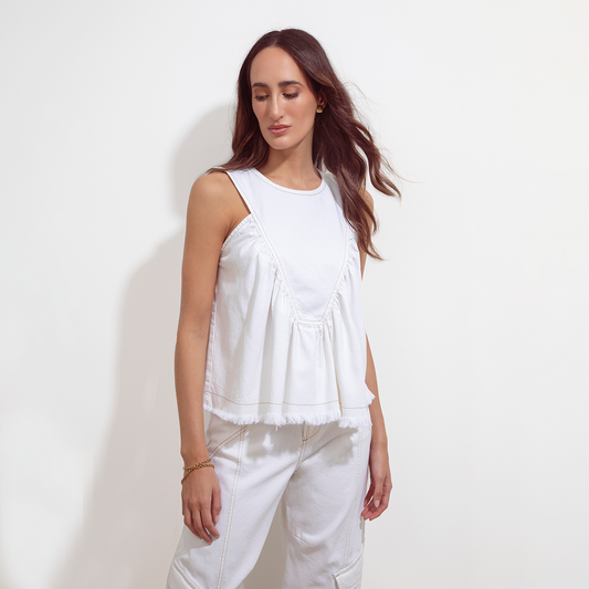 Mar Blouse Natural Denim