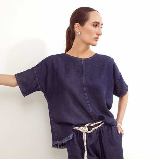 Verona Blouse Blue Denim