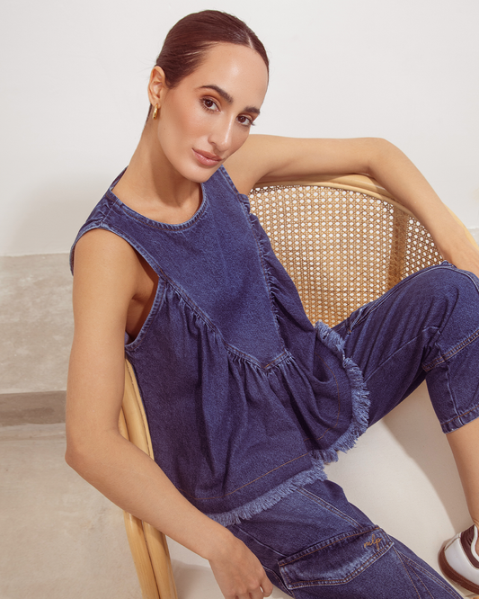 Mar Blouse Blue Denim