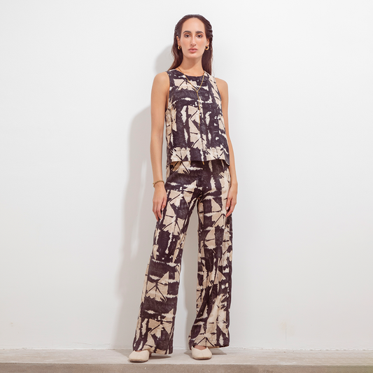 Teresa Pant New Black Batik Linen