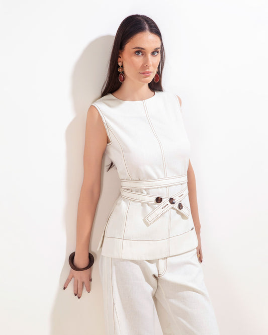 Celia Blouse Natural Chocolate