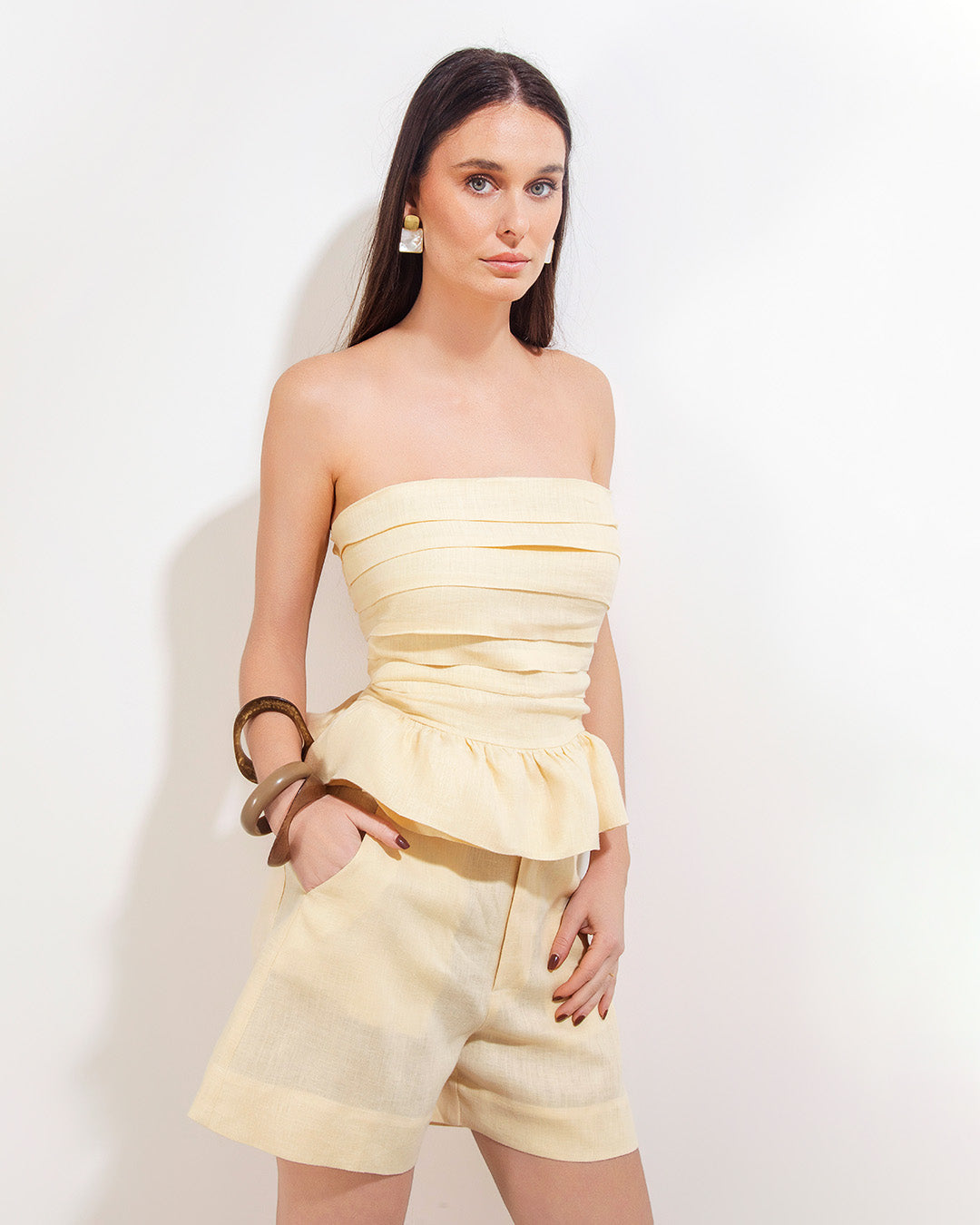 Soho Top Butter Yellow Linen
