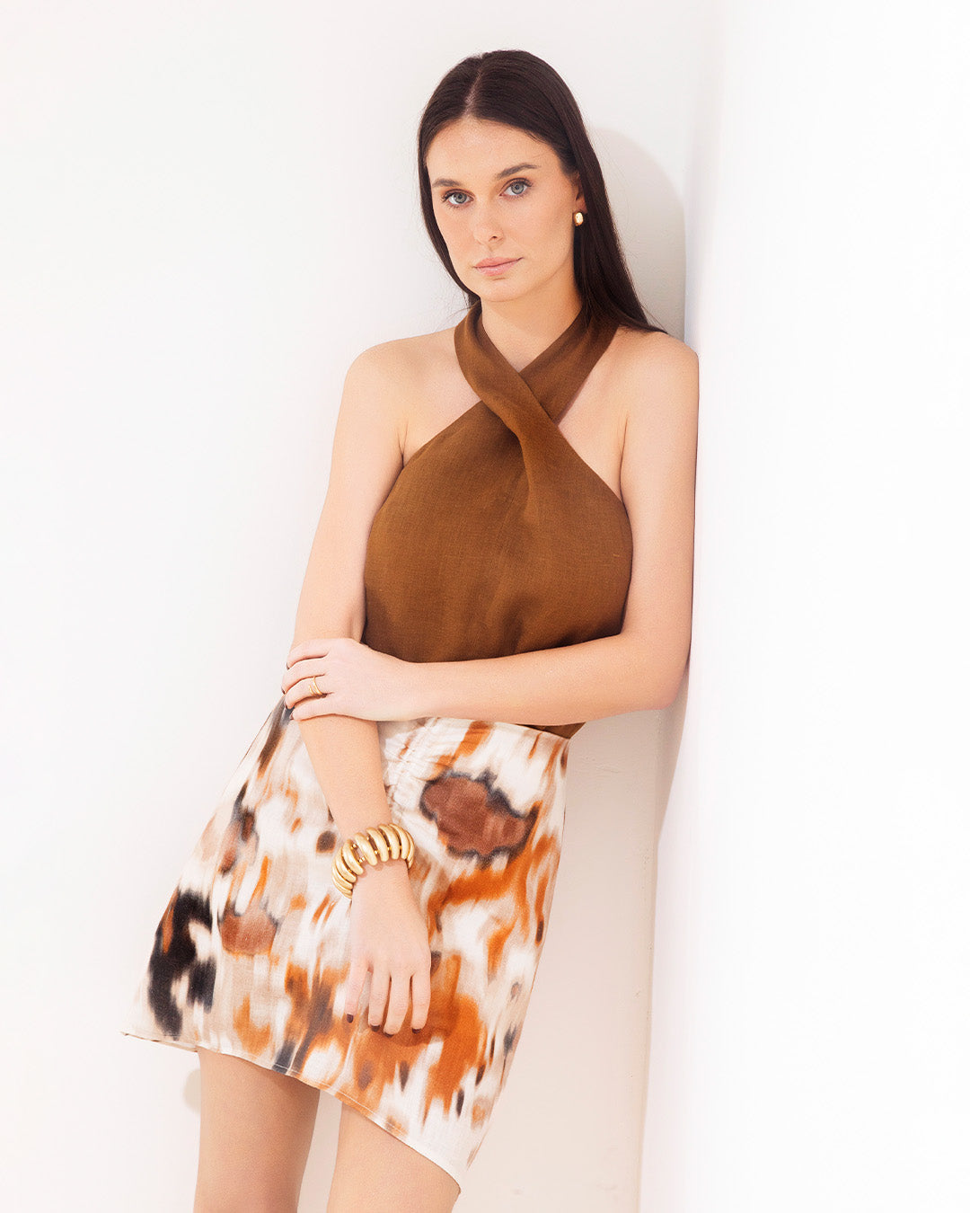 Santander Blouse Coffee Linen