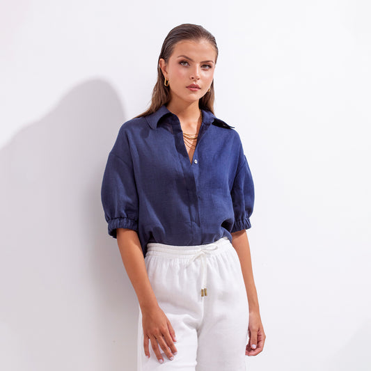 Mar Shirt Blue Linen
