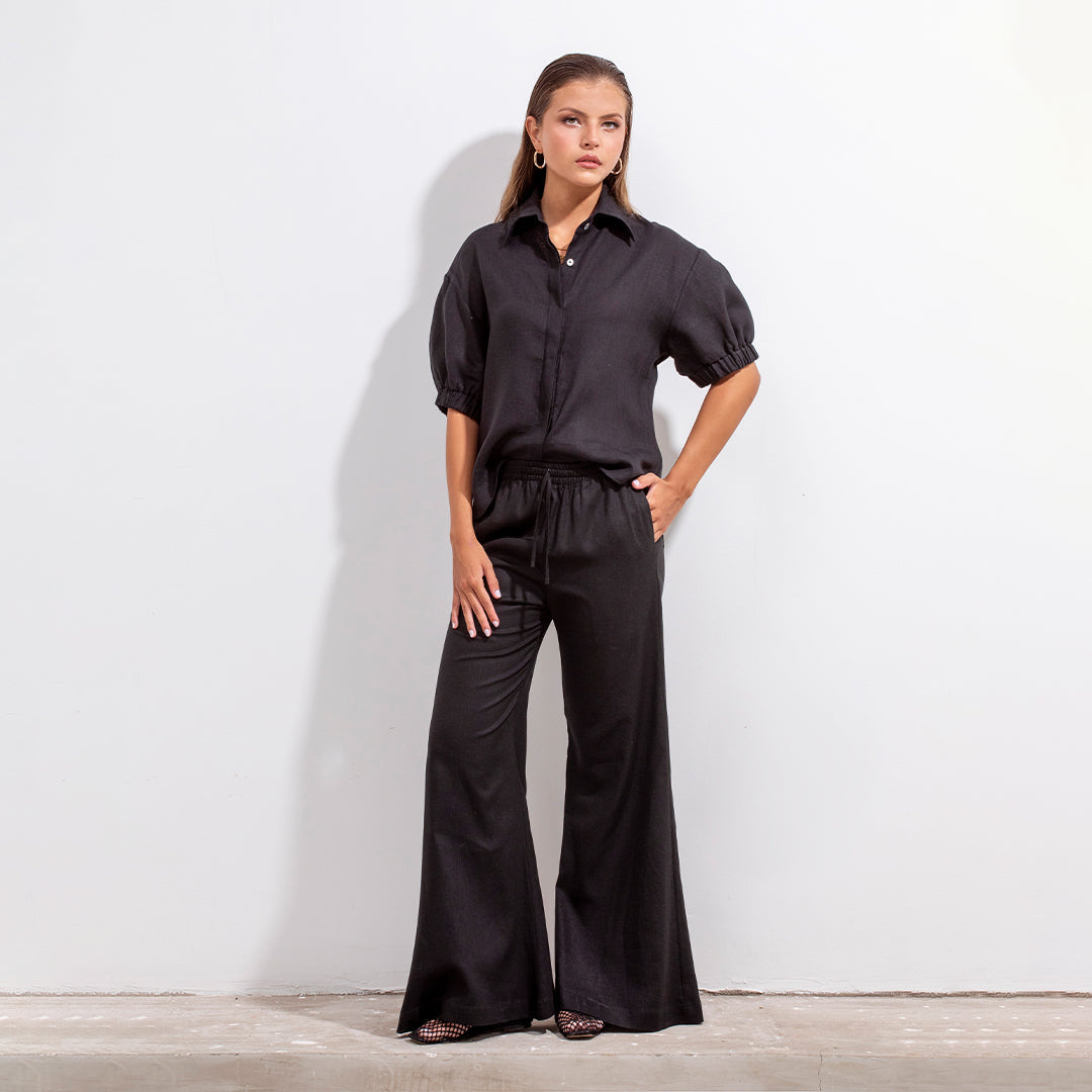 Mar Shirt Black Linen
