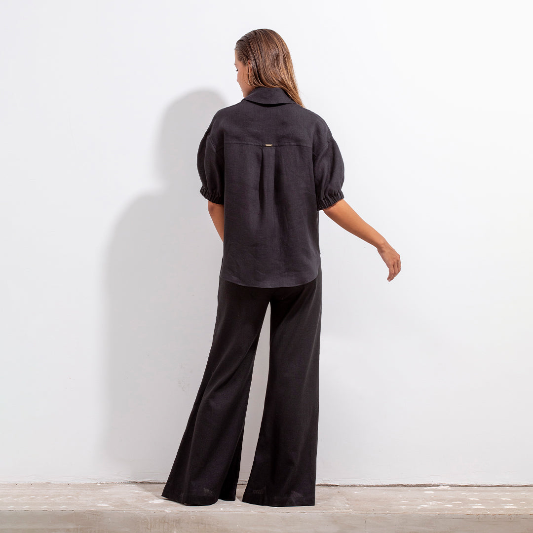 Mar Shirt Black Linen