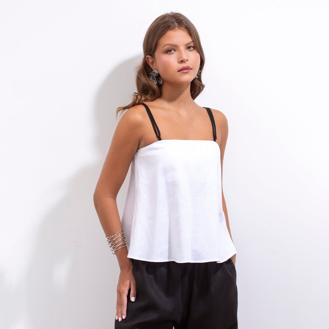 Blusa Paula Mezcla Natural Y Negra