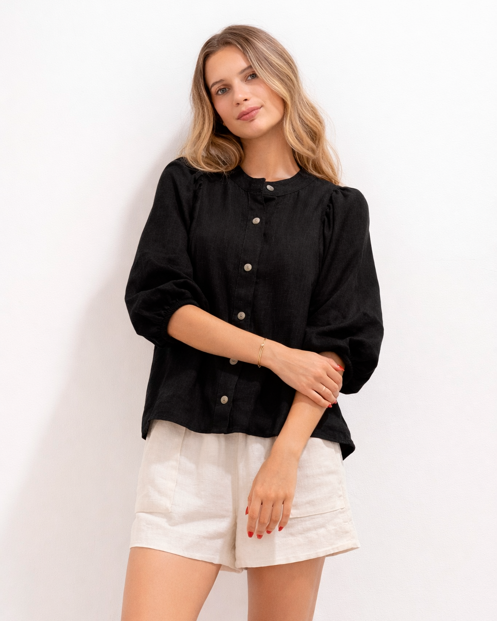 Gema Shirt Black Linen
