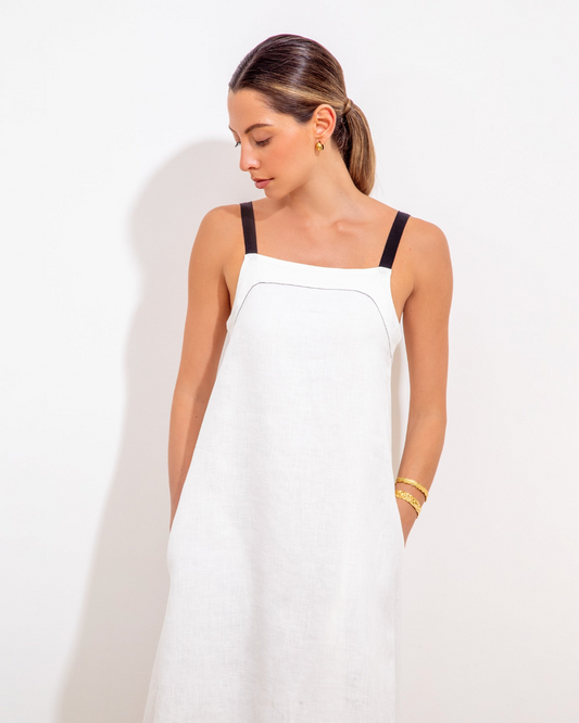 Teresita Dress Off White & Black