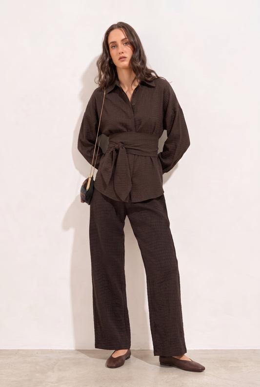 Cuca Pant Animal Print Chocolate