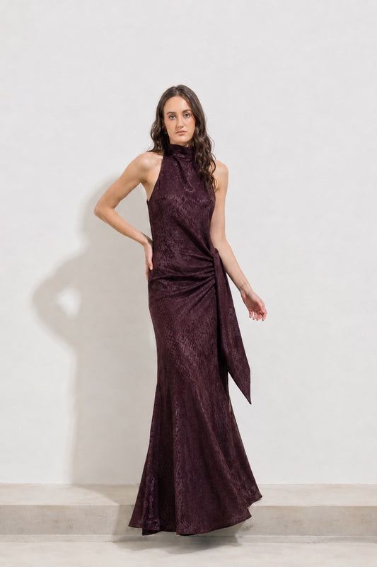 Nina Dress Silk Burgundy