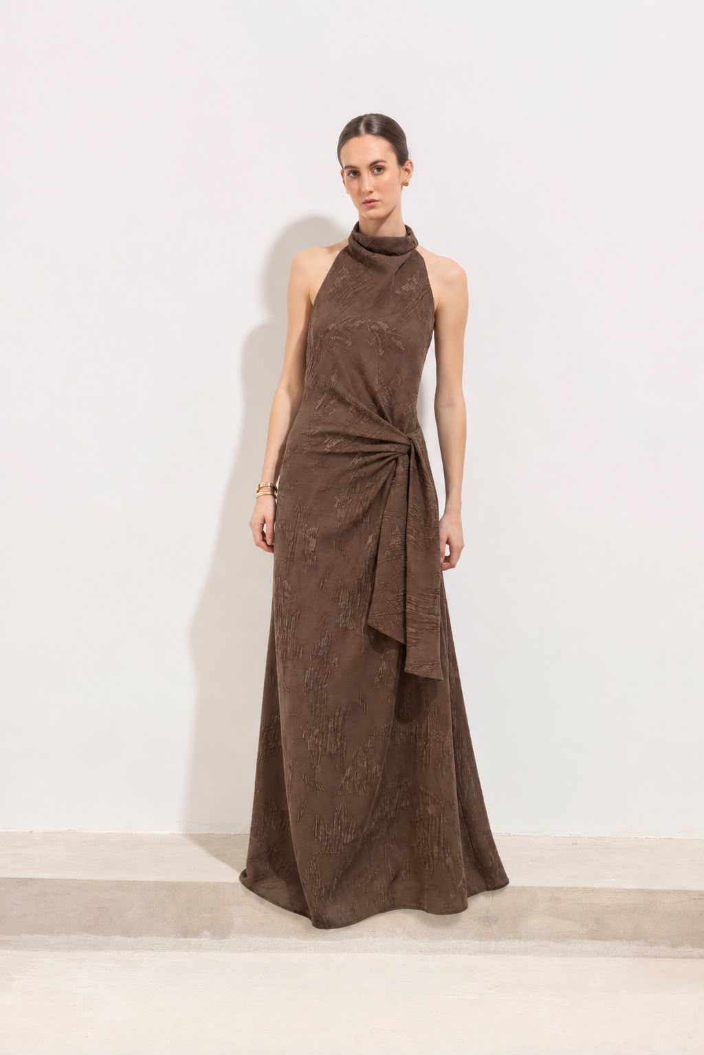 Nina Dress Silk Coffee