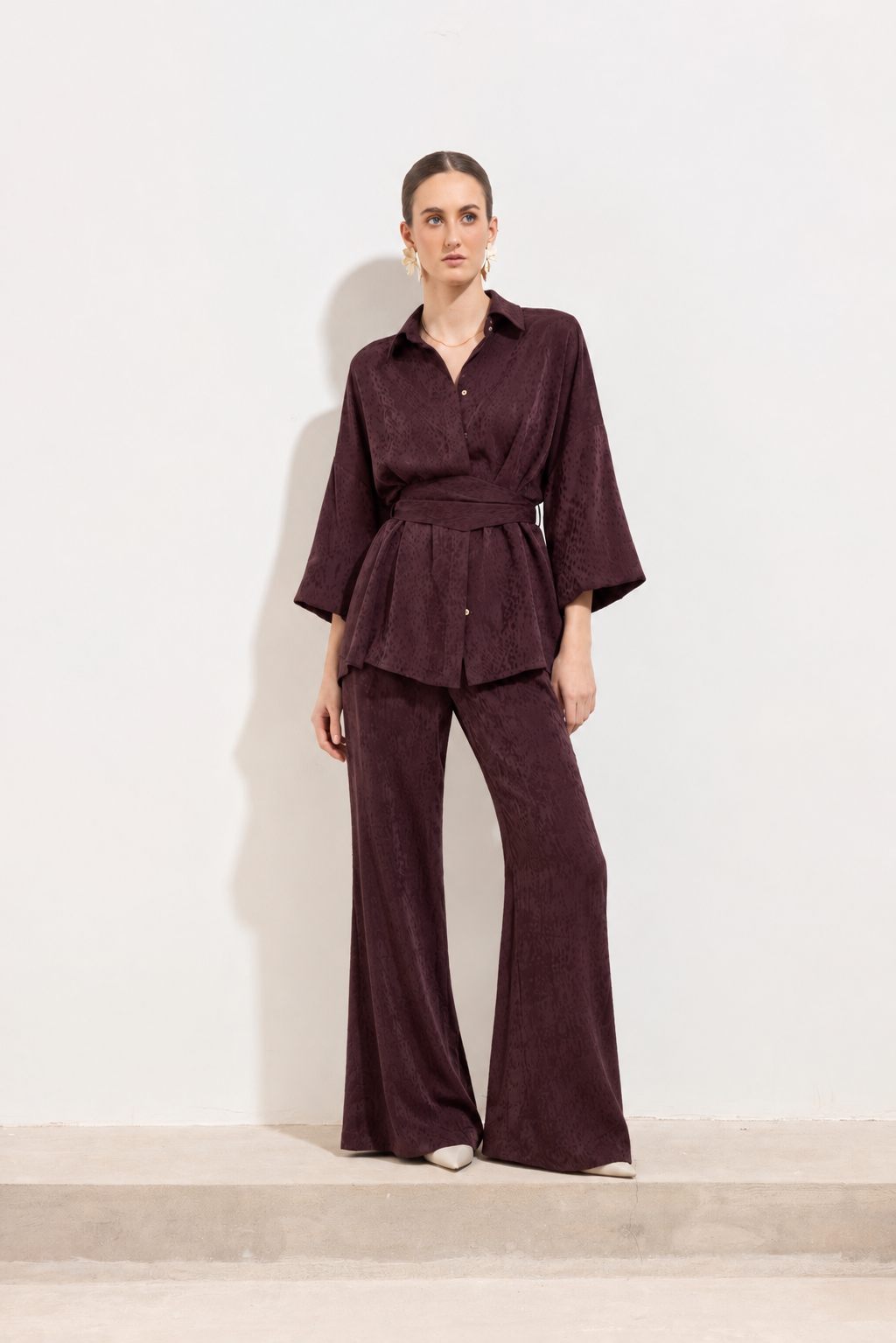 Vero Shirt Burgundy Print