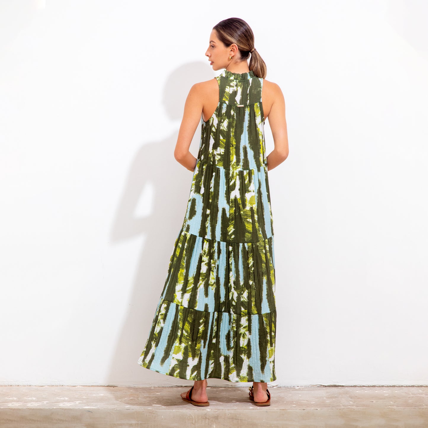 Silver Dress Olive Batik Bambula