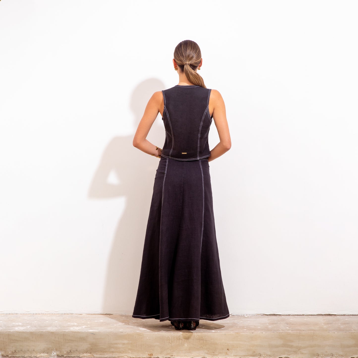 Nerea Skirt Black Linen