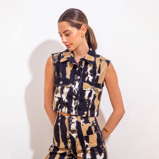 Ines Vest Black Batik