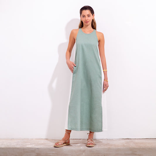 Ichi Dress Olive Linen