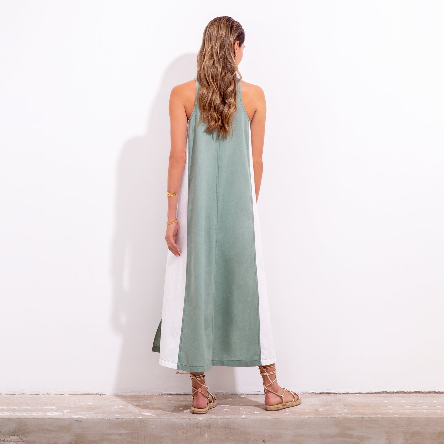 Ichi Dress Olive Linen