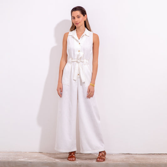Pame Jumpsuit Natural Viscose Linen