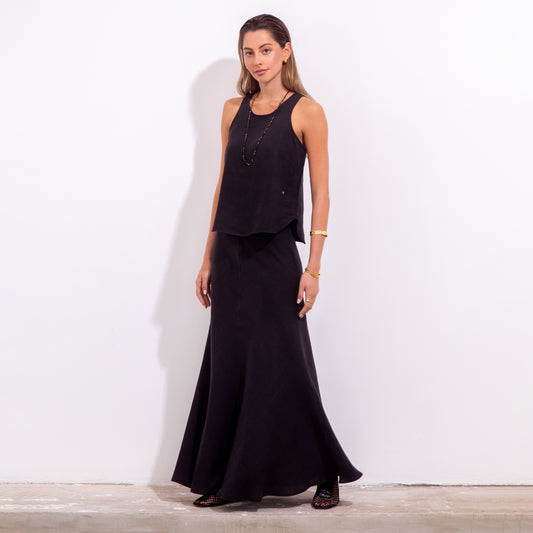 Carmen Skirt Black Linen