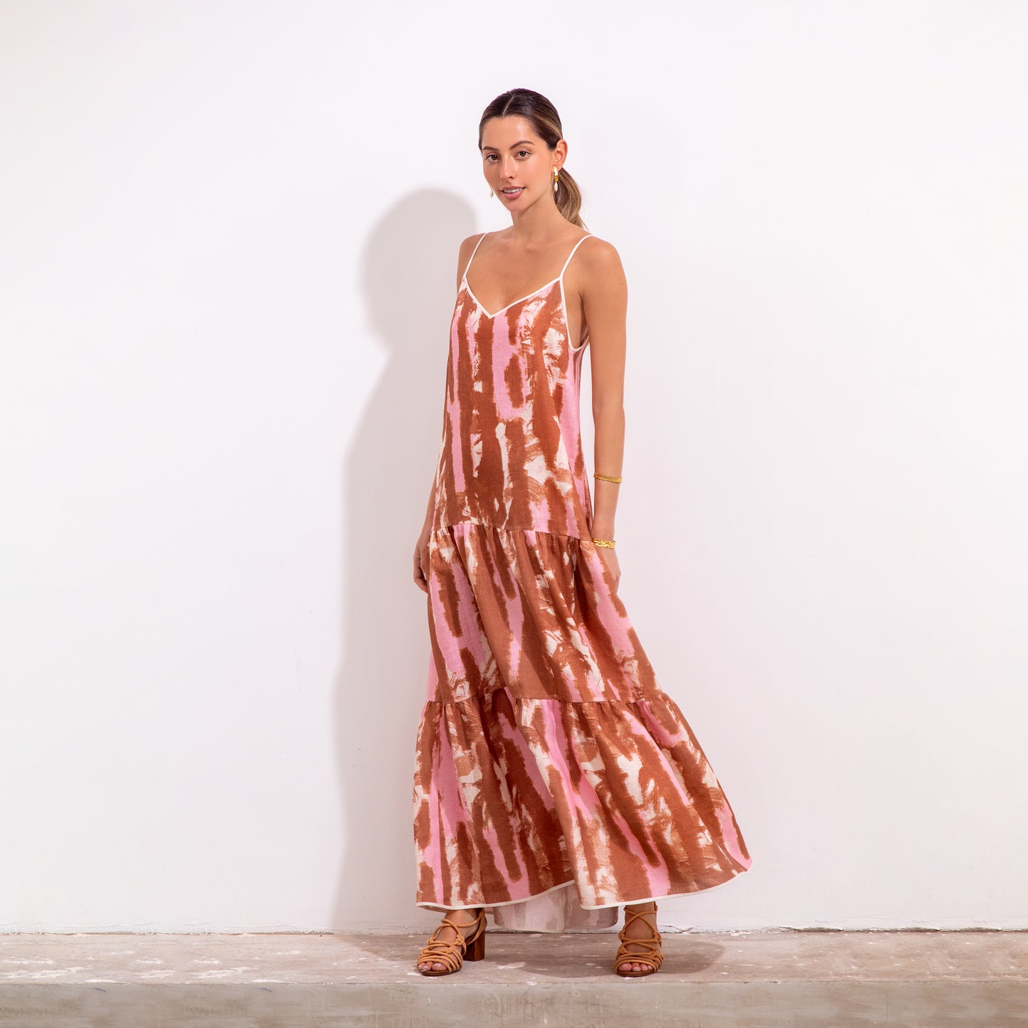 Renata Dress Rose Batik Linen